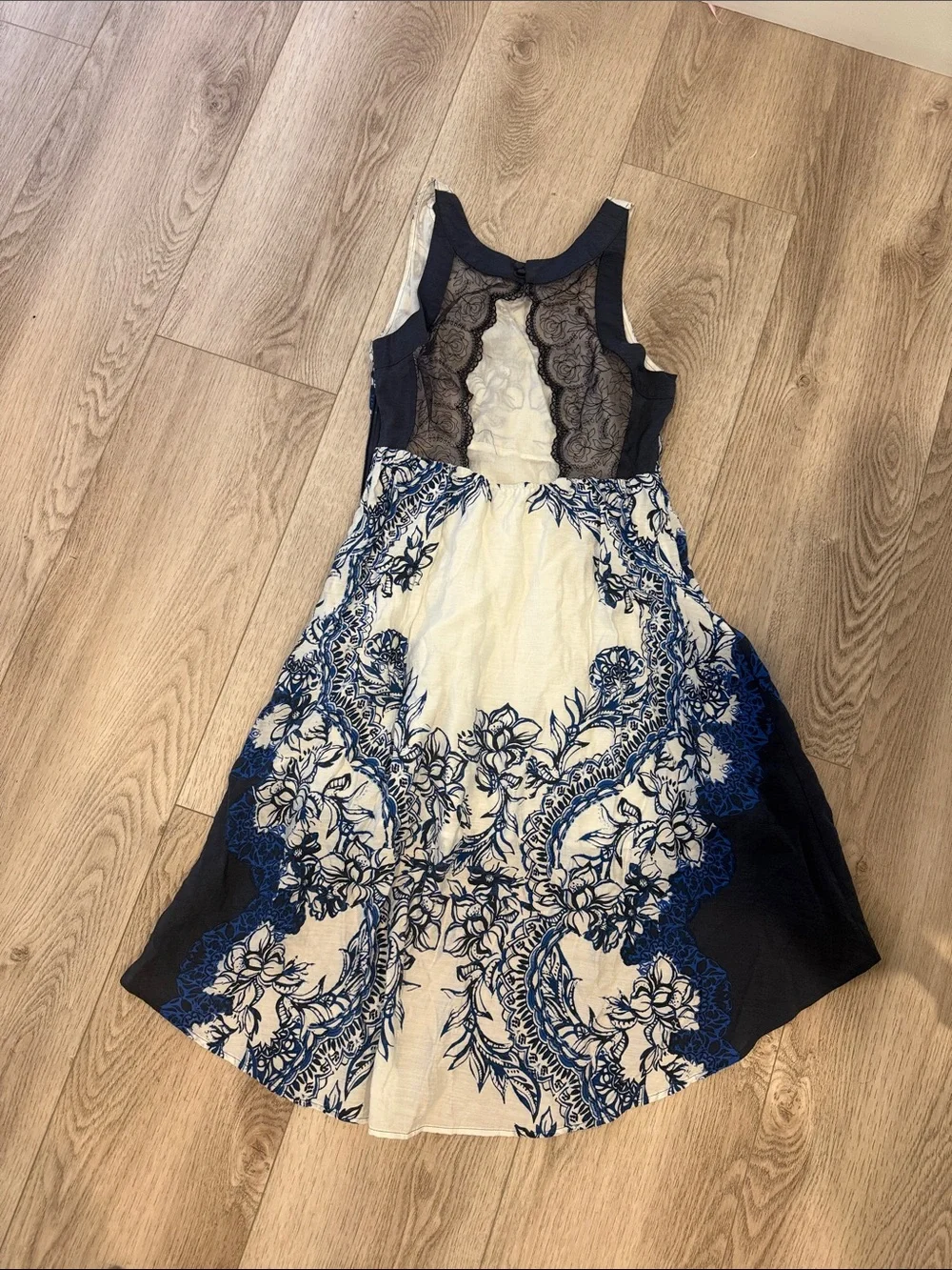 Free People Navy Blue Lace-Trim Camisole